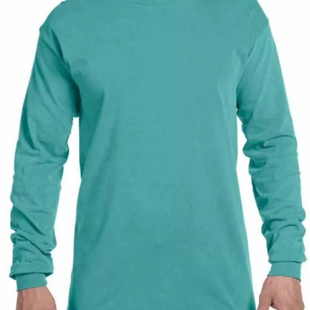 COMFORT COLORS LONG SLEEVE T-SHIRT (6014) ADULT LARGE - SEA - NEW - BLANK